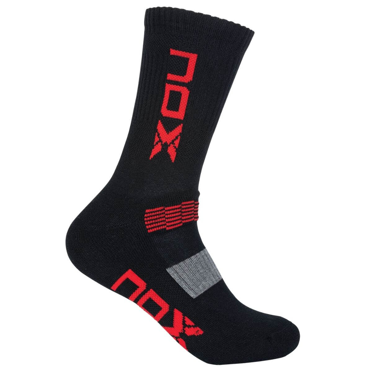 Calcetín Nox Negro Logo Vertical Rojo 39-45