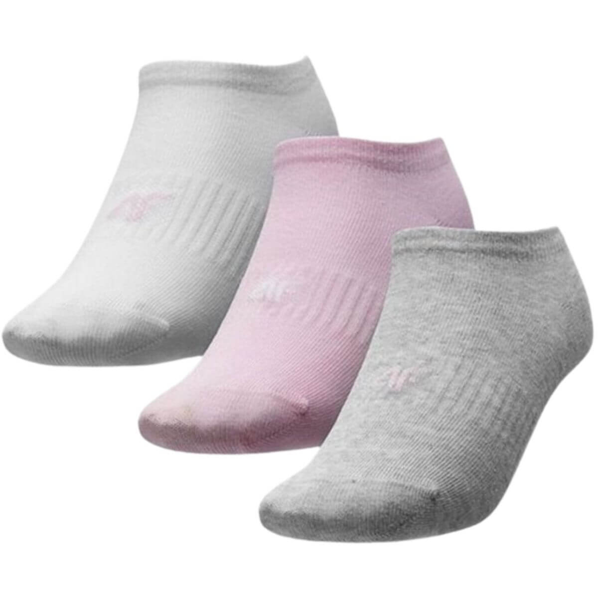 Calcetin 4F Junior Blanco, Rosado, Gris X3