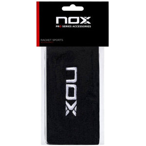 Muñequera Nox Larga Negra Logo Blanco x2