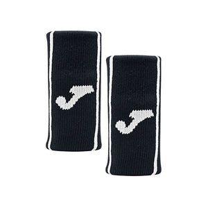 Muñequera Joma Game Larga Negra Logo Blanco X2