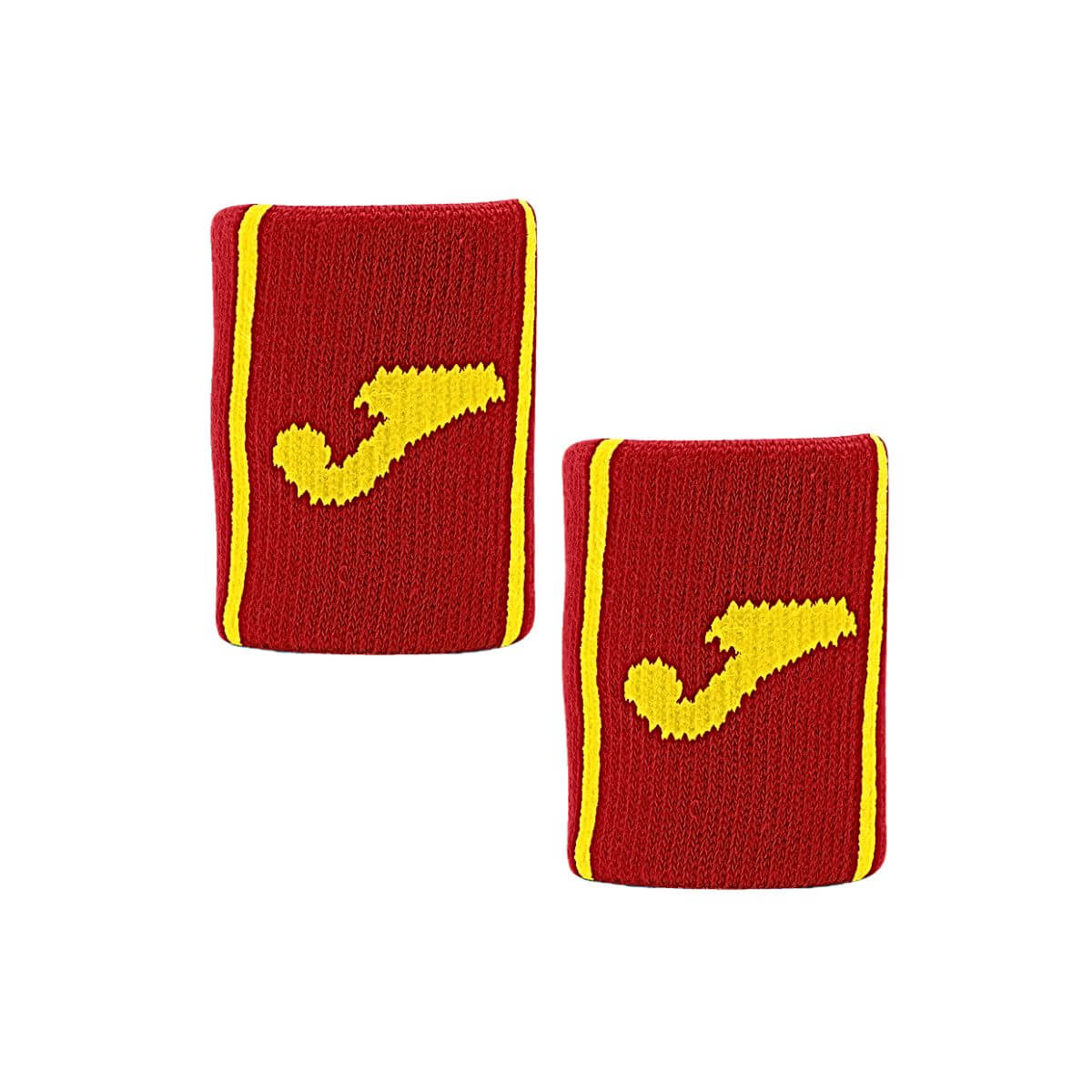 Muñequera Joma Game Corta Roja Franjas Amarillas X2