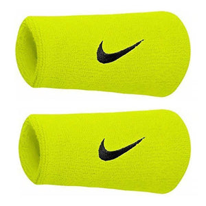 Muñequera Nike Premier Verde Fluor Logo Negro X2