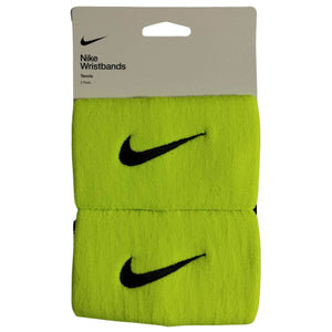 Muñequera Nike Premier Verde Fluor Logo Negro X2