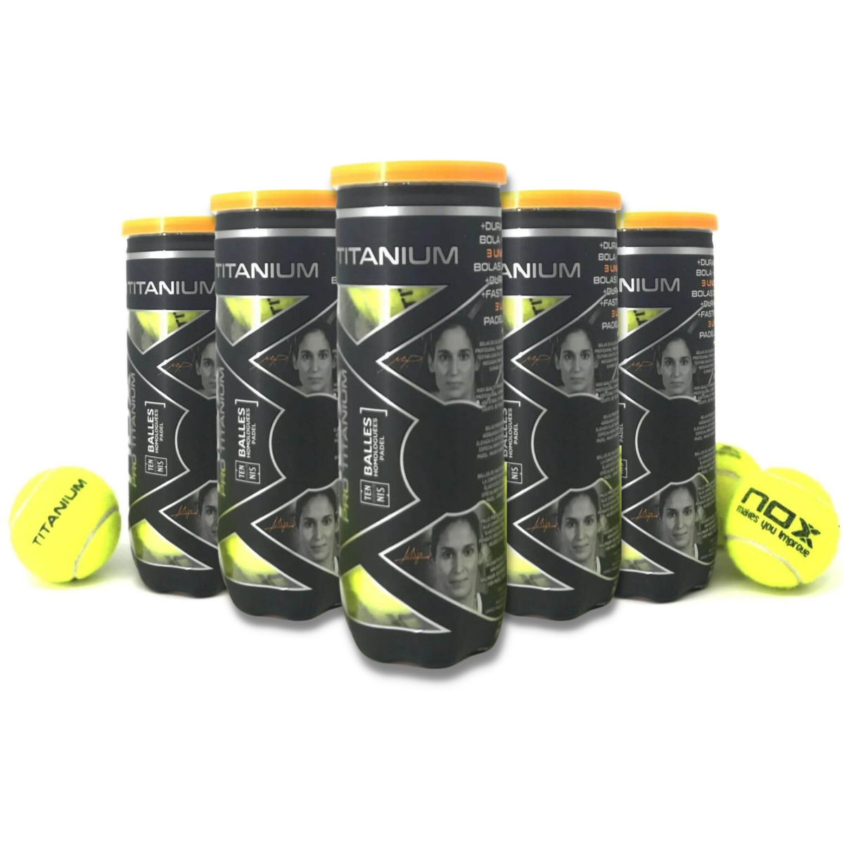 Pack Pelota Padel Nox Titanium X3 – 6 Unidades