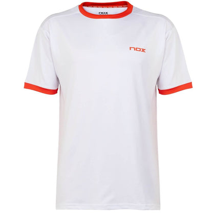 Polera Nox Team Blanca Logo Rojo