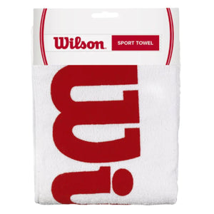 Toalla Wilson Blanca Logo Rojo