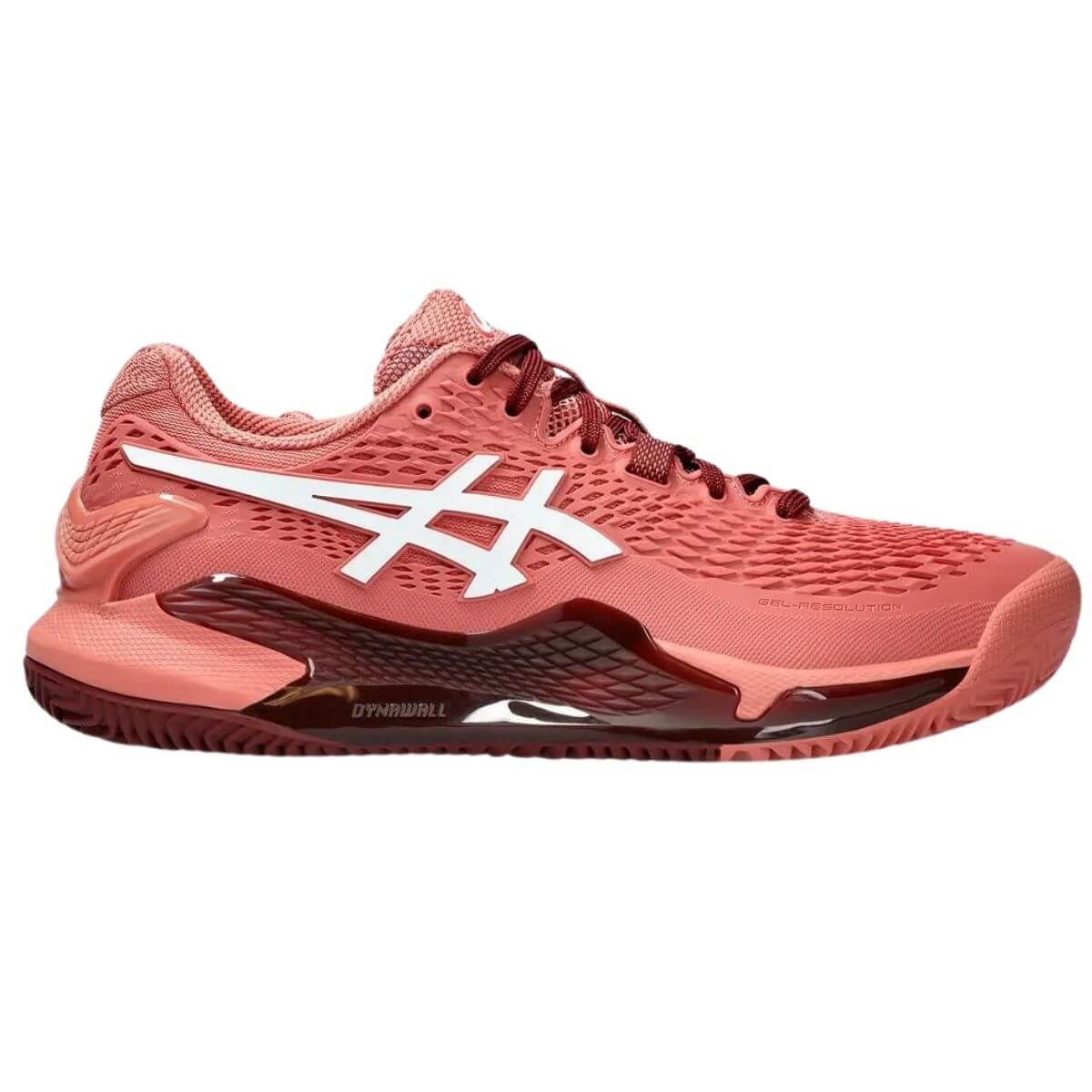 Zapatilla Asics Mujer Gel Resolution 9 Clay Light Garnet White