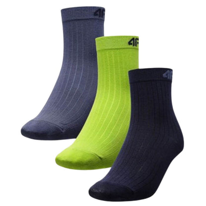 Calcetin 4F Junior Larga Gris, Verde Fluor, Azul Marino - Sur SportsAccesorios