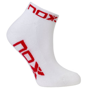 Calcetín Nox Tobillero Blanco Logo Rojo - Sur SportsAccesorios