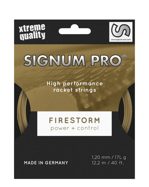 Cuerda Signum Pro Firestorm Dorada de 12 metros para encordado de raquetas de tenis