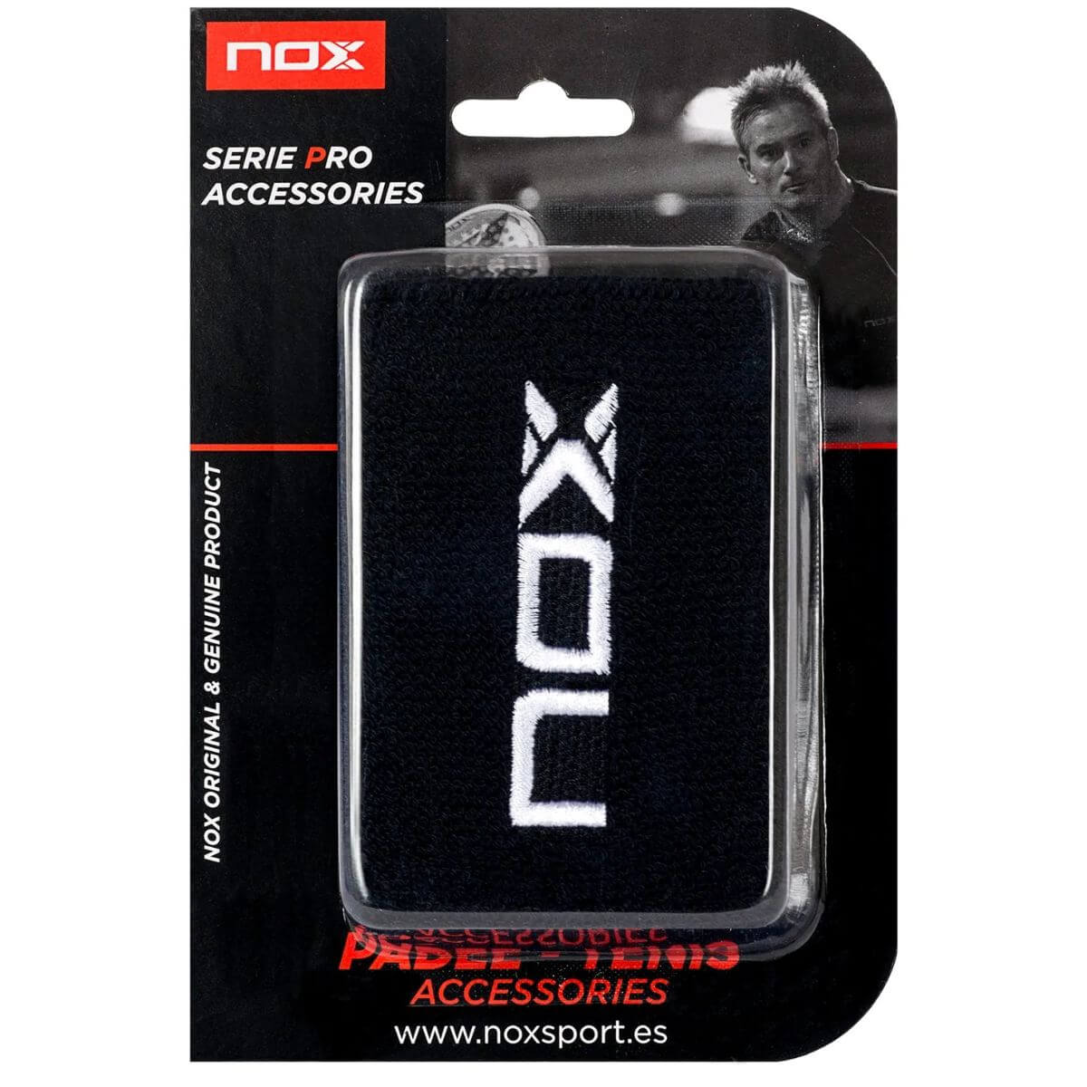 Muñequera Nox Negra logo Blanco X2 - Sur SportsAccesorios