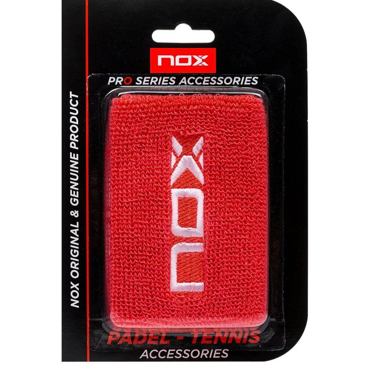 Muñequera Nox Roja logo Blanco X2