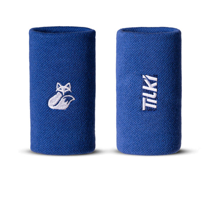 Muñequera Larga Algodón Pro Terry Interior Tilki - Azul/Blanca