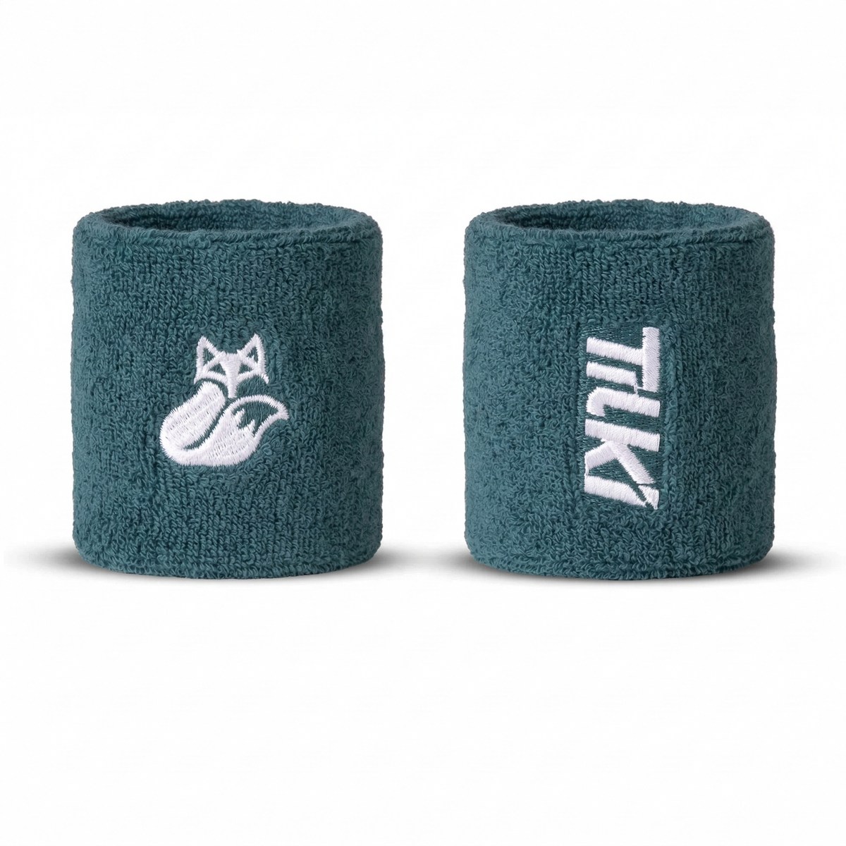Muñequera Corta Algodón Basic Terry Tilki - Petróleo/Blanca