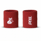 Muñequera Corta Algodón Pro Terry Interior Tilki - Roja/Blanca