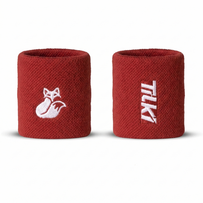 Muñequera Corta Algodón Pro Terry Interior Tilki - Roja/Blanca