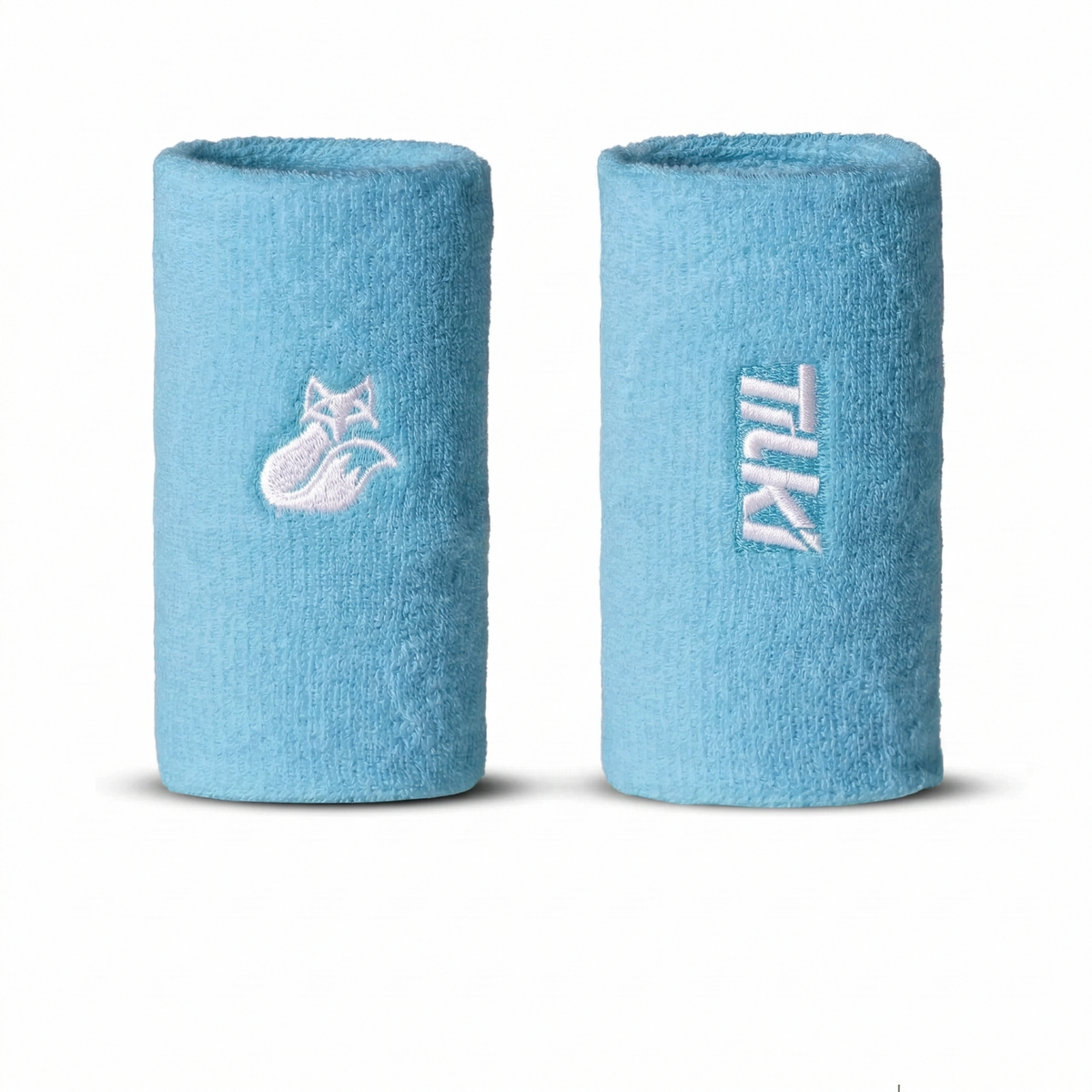 Muñequera Larga Algodón Basic Terry Tilki - Celeste/Blanca