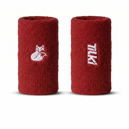 Muñequera Larga Algodón Basic Terry Tilki - Roja/Blanca