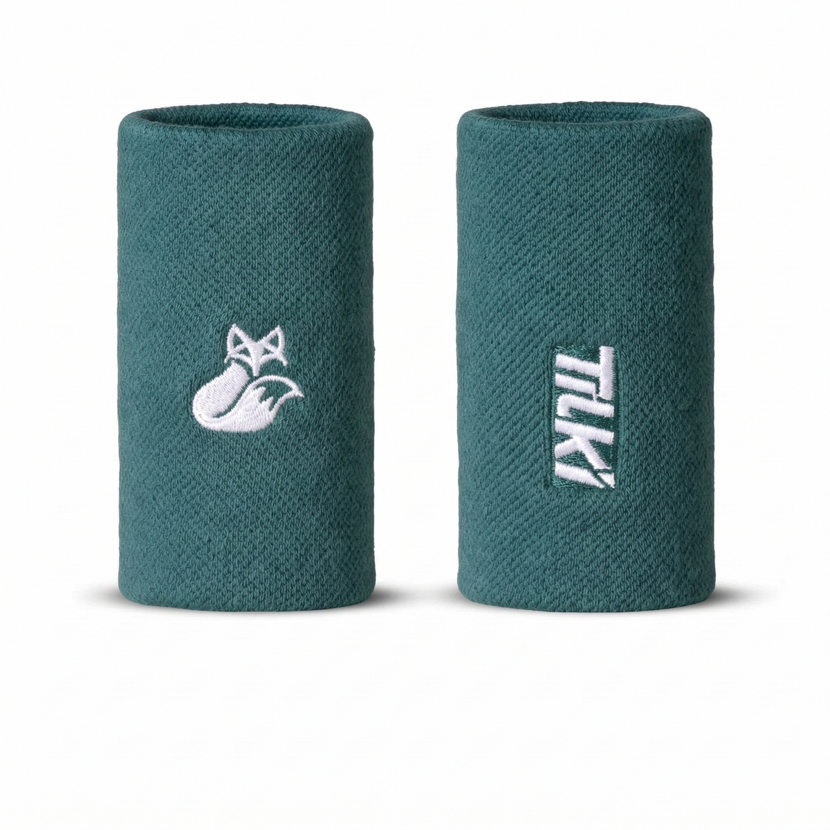 Muñequera Larga Algodón Pro Terry Interior Tilki - Petróleo/Blanca