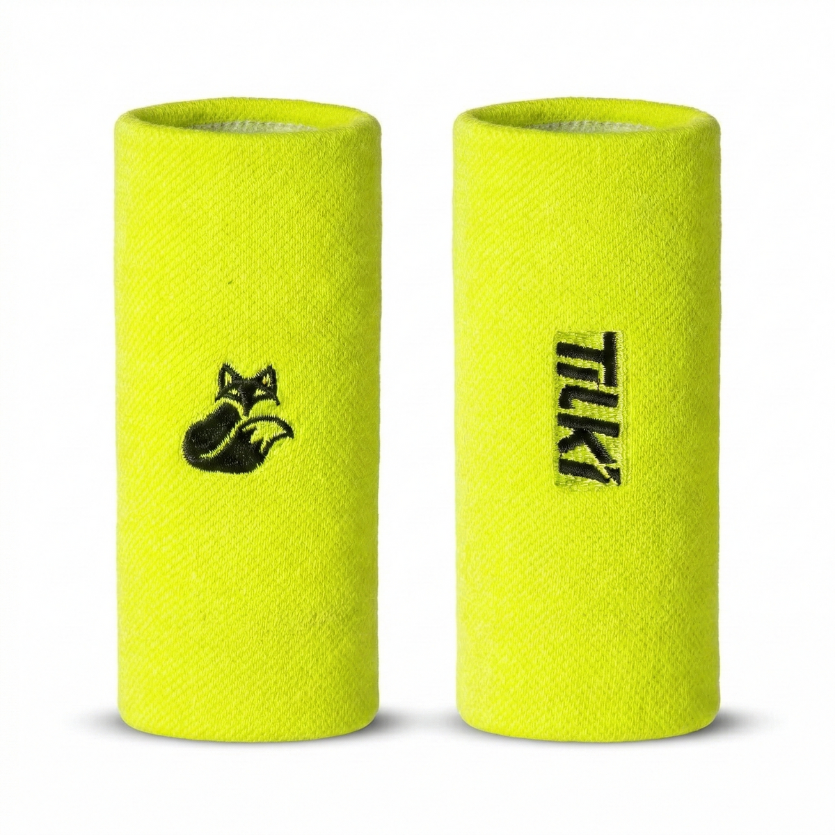 Muñequera XL Algodón Terry Interior Tilki - Amarillo Fluor/Negra