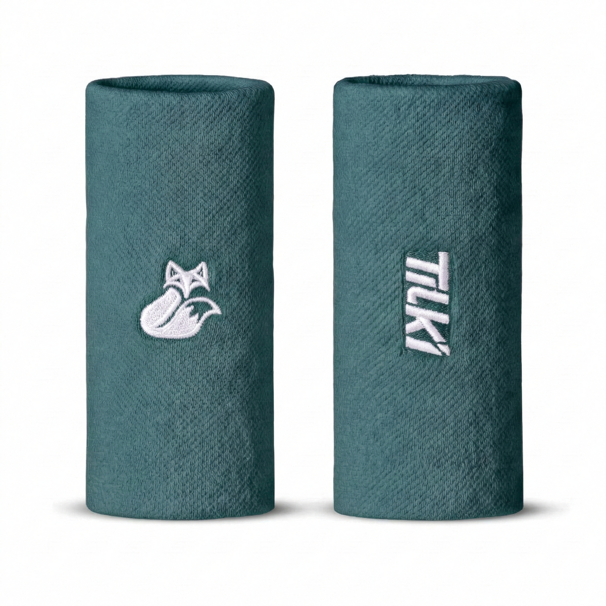 Muñequera XL Algodón Terry Interior Tilki - Petróleo/Blanca