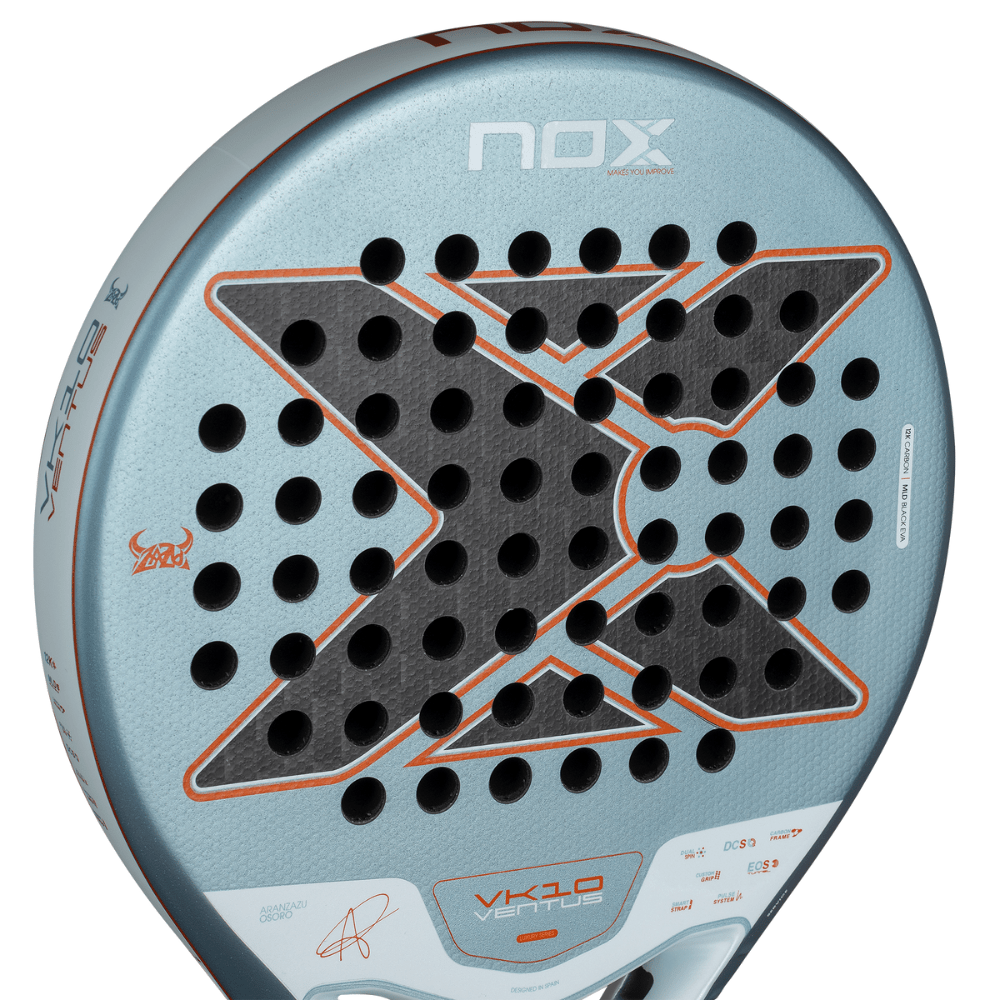 Pala de Padel Nox VK10 Ventus Control 12K By Aranzazu Osoro 2026 + Tarro de pelotas +Overgrip + Protector - Sur SportsPalas