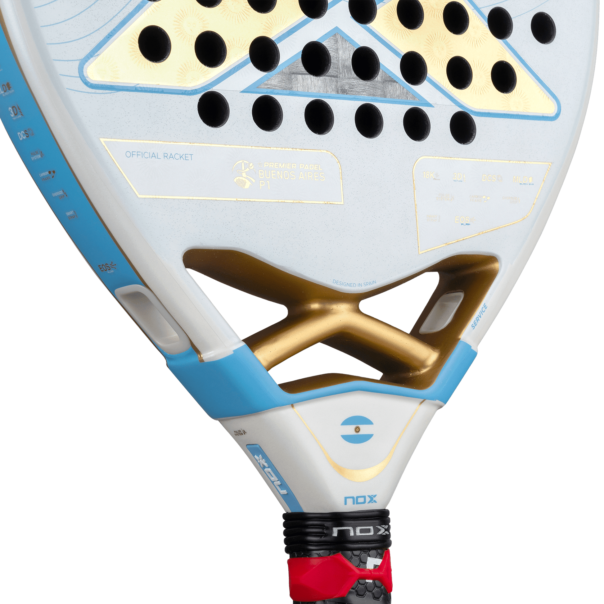 Pala Padel Nox AT10 Luxury Genius 18K Alum Buenos Aires Exclusive Edition 2026 + Overgrip + Protector + Llavero - Sur SportsPalas