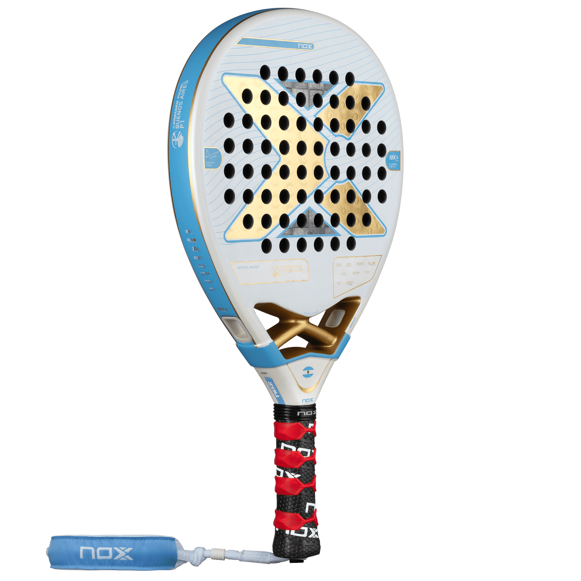 Pala Padel Nox AT10 Luxury Genius 18K Alum Buenos Aires Exclusive Edition 2026 + Overgrip + Protector + Llavero - Sur SportsPalas