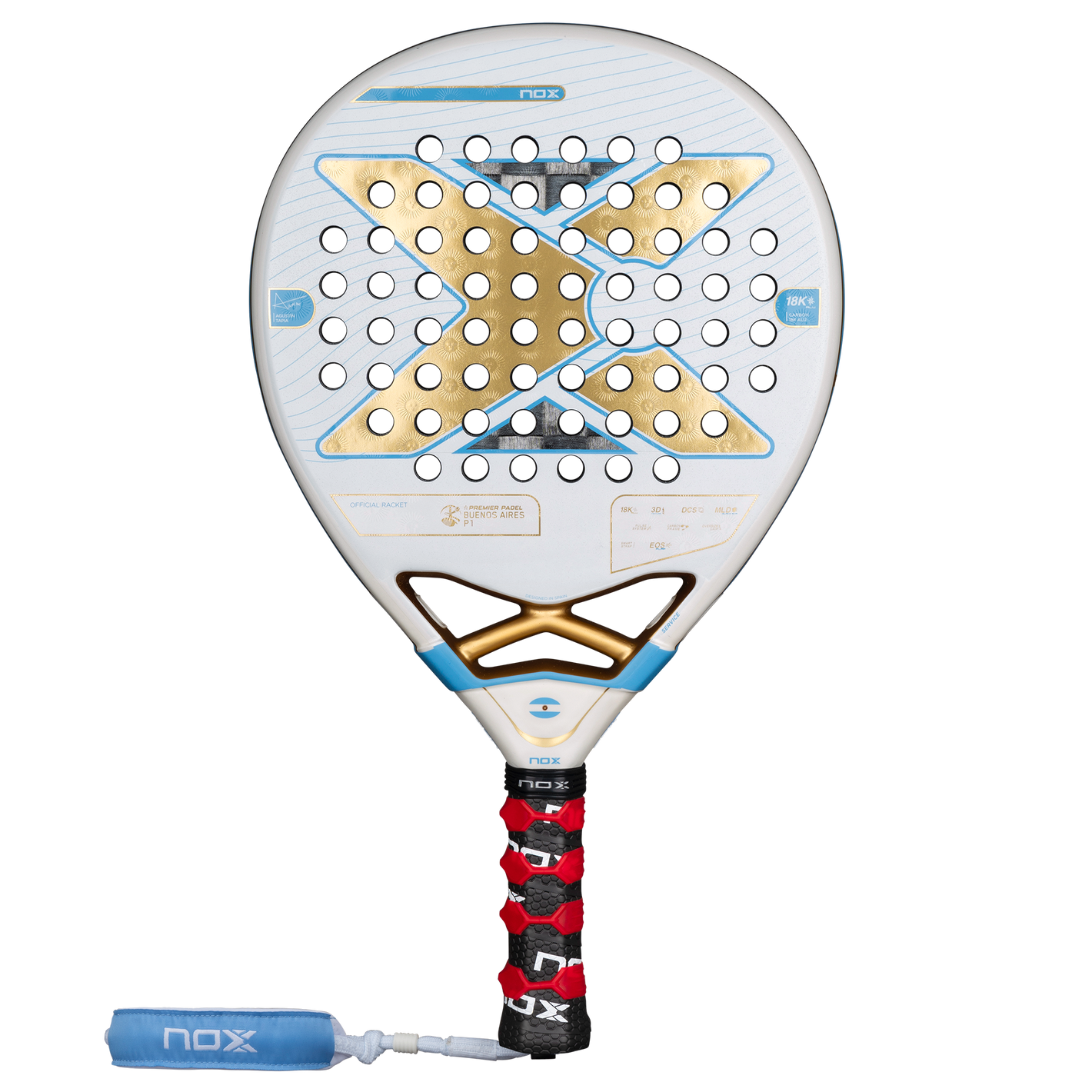 Pala Padel Nox AT10 Luxury Genius 18K Alum Buenos Aires Exclusive Edition 2026 + Overgrip + Protector + Llavero