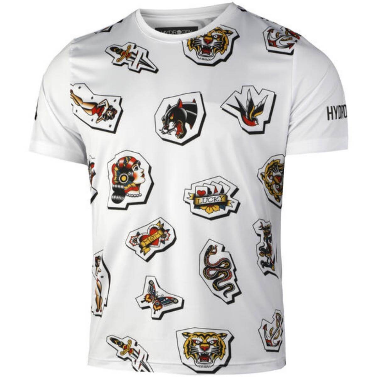 Polera Hydrogen Técnica Tattoo Blanca Hombre - Sur SportsVestuario