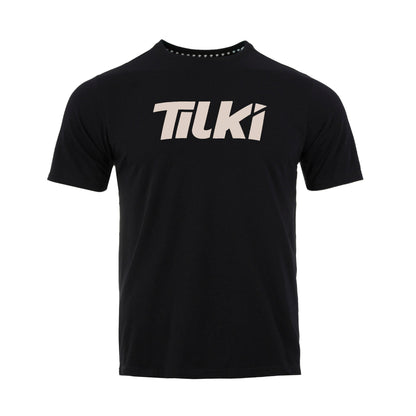 Polera Big Logo Tilki - Negra logo Beige