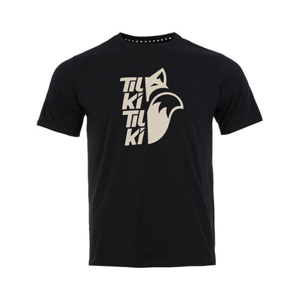 Polera Mix Big Logo Tilki - Negra logo Beige