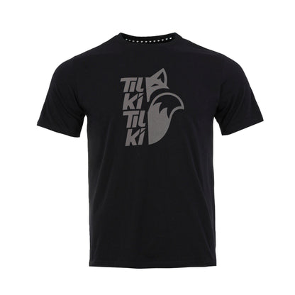 Polera Mix Big Logo Tilki - Negra logo Gris