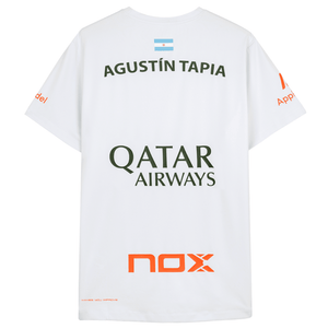 Polera Nox Sponsor AT10 Blanca de Agustín Tapia 2025 - Sur SportsVestuario
