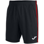 Short Joma Open III Negro Franjas Rojas - Sur SportsVestuario