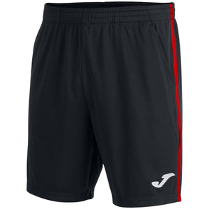 Short Joma Open III Negro Franjas Rojas - Sur SportsVestuario