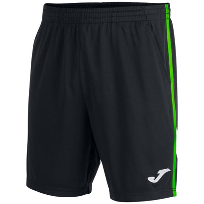 Short Joma Open III Negro Franjas Verdes - Sur SportsVestuario