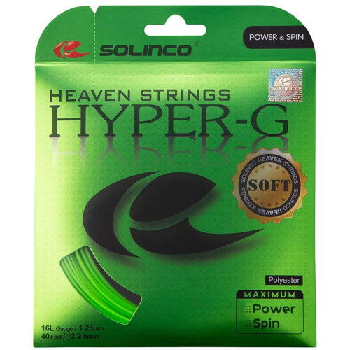 Cuerda Solinco Hyper-G 16 Soft de 12 metros para raquetas de tenis